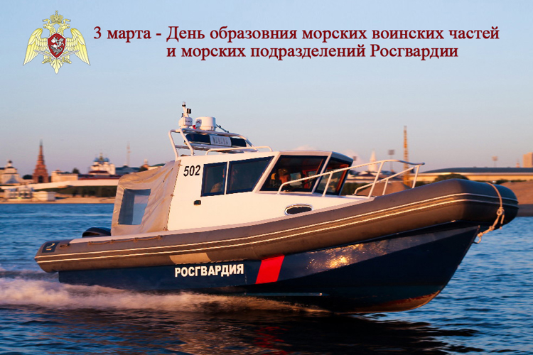 Военнослужащие взвода патрульных катеров казанского полка Росгвардии отмечают профессиональный праздник