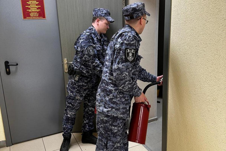 В ОВО по Альметьевскому району Татарстана Росгвардии прошла плановая  пожарно-тактическая тренировка 